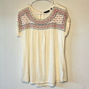 Tempted Hearts Womens Top Blouse Tunic Summer Boho Size M.